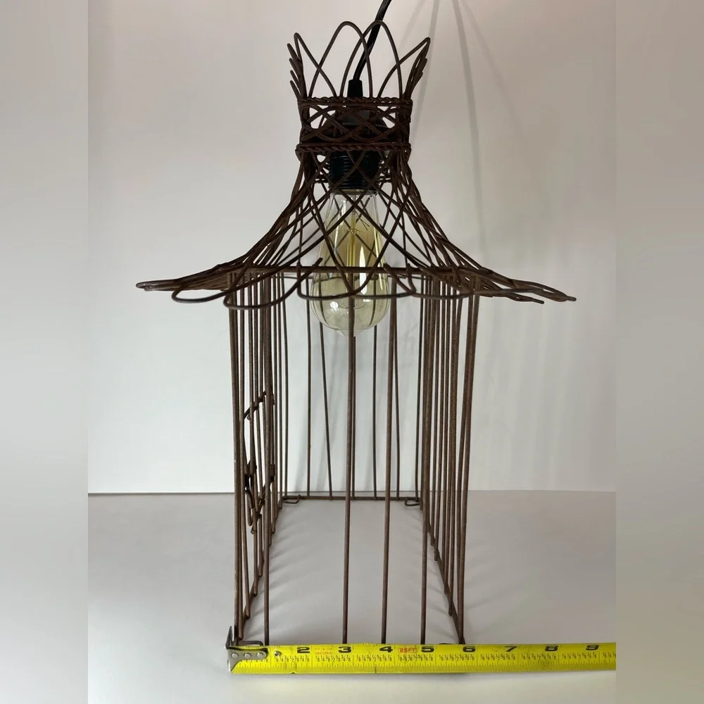 Vintage rustic birdcage pendant light